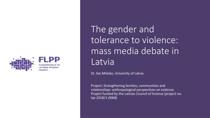 the gender and tolerance to violence mass media