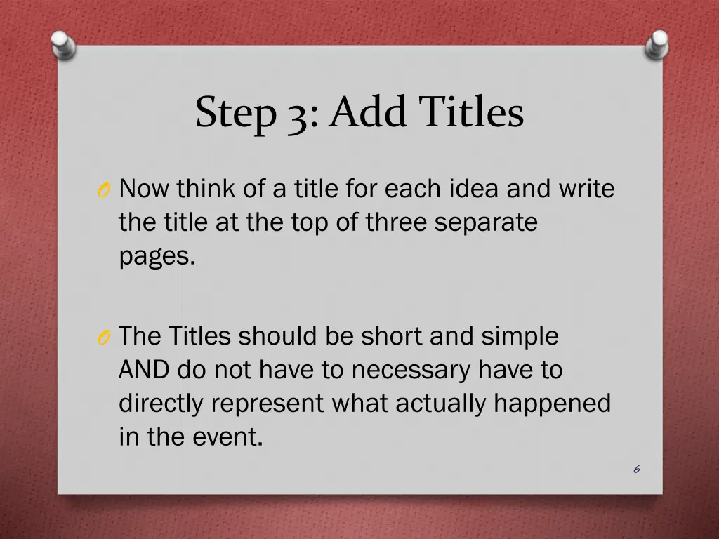 step 3 add titles