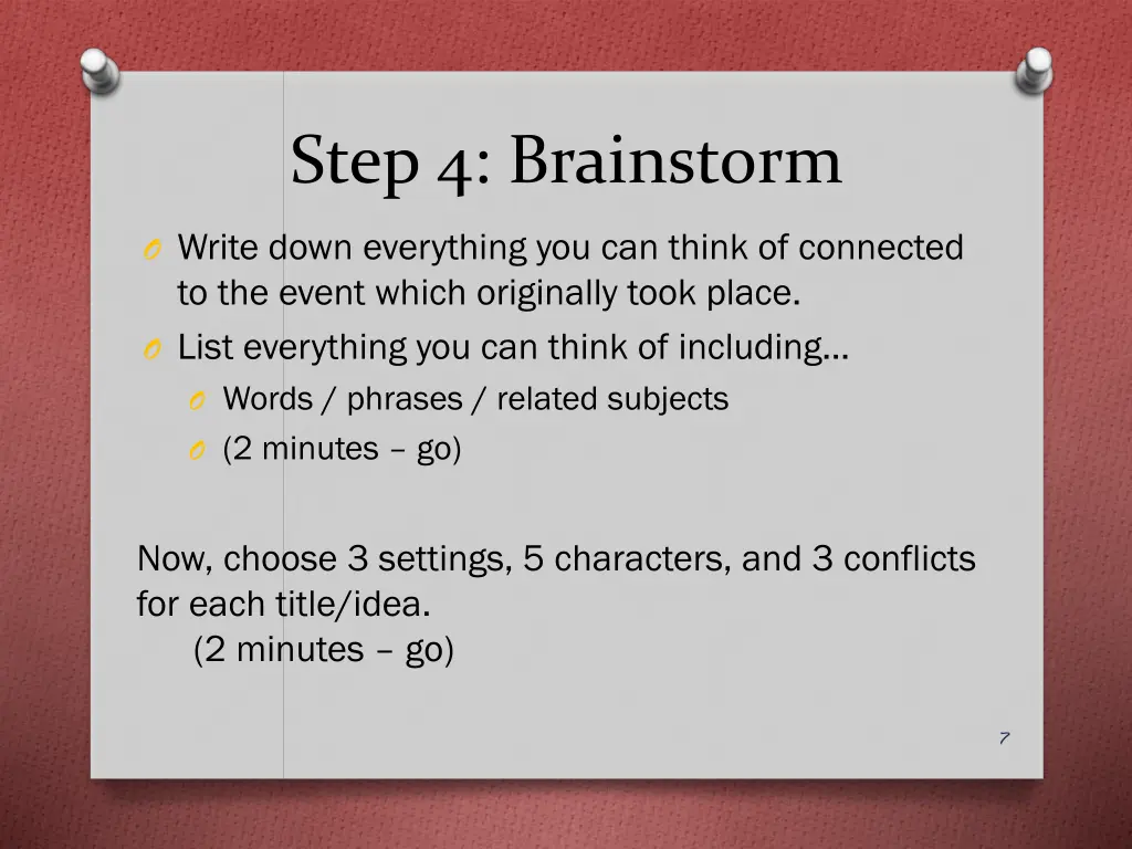 step 4 brainstorm