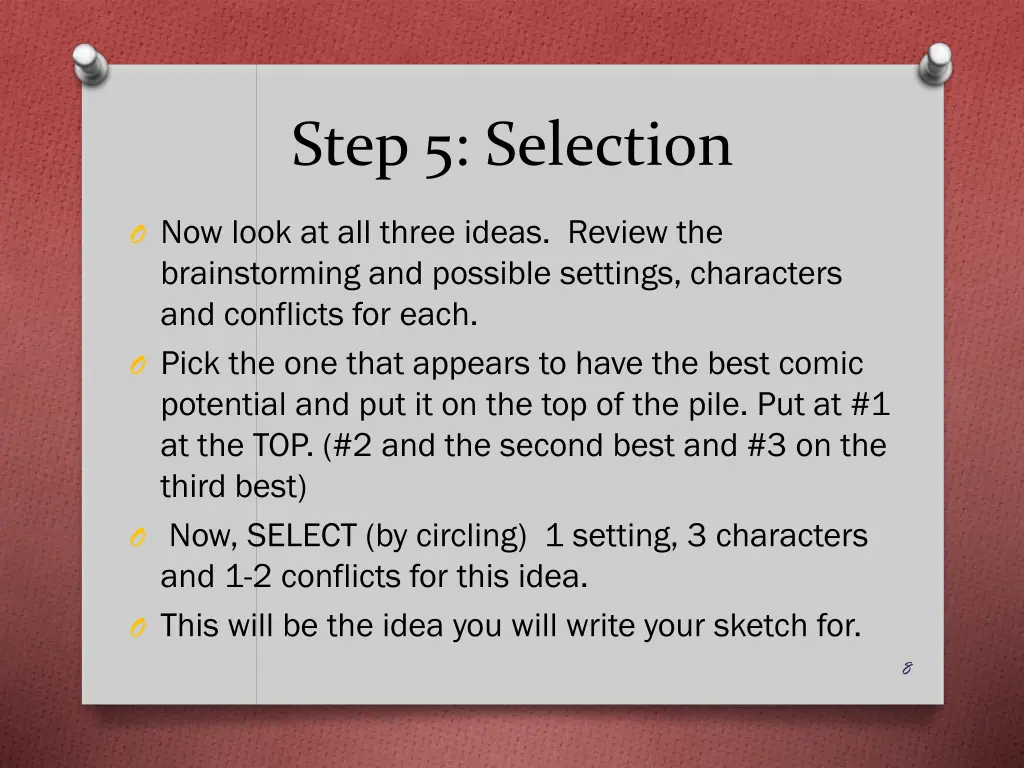 step 5 selection