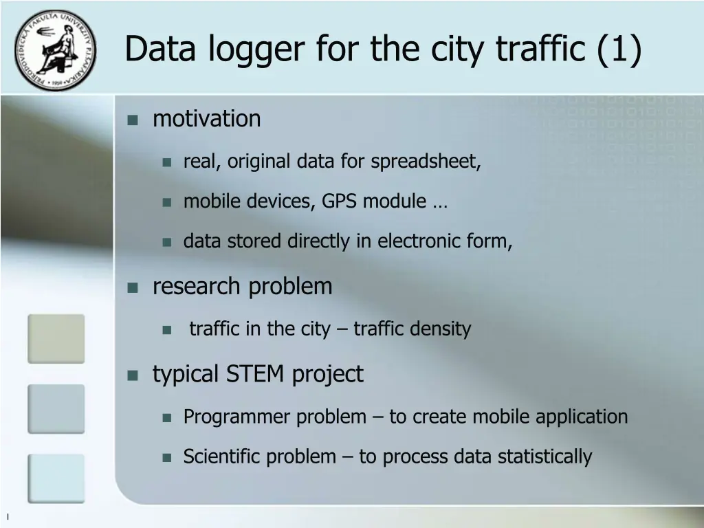 data logger for the city traffic 1