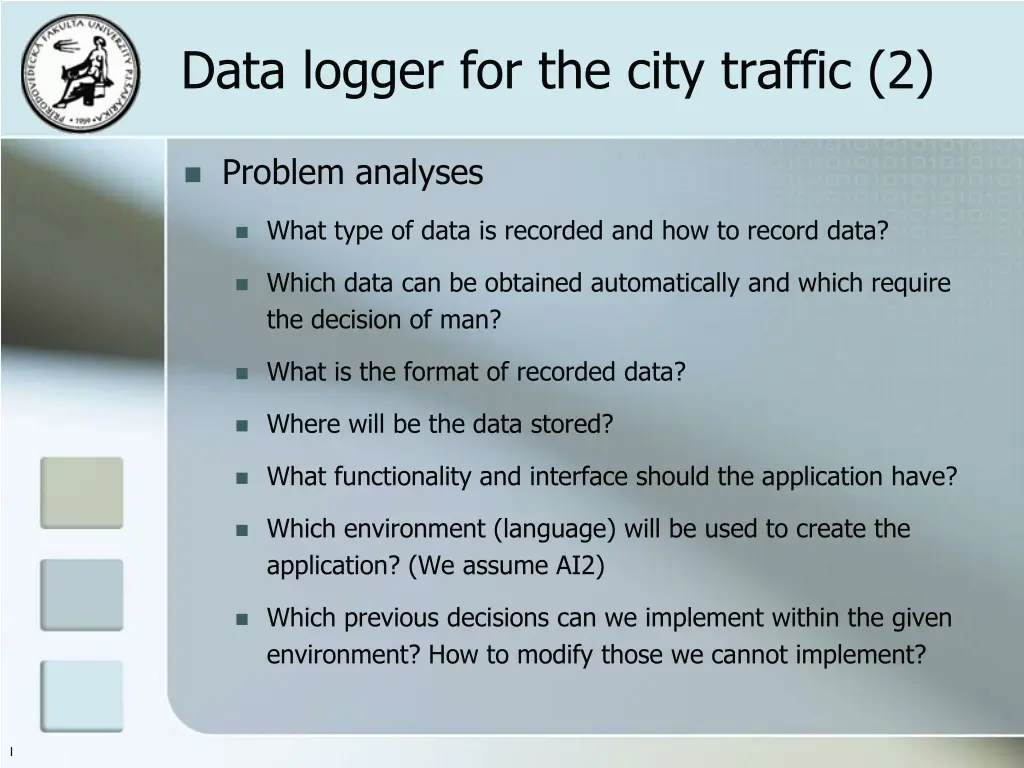 data logger for the city traffic 2