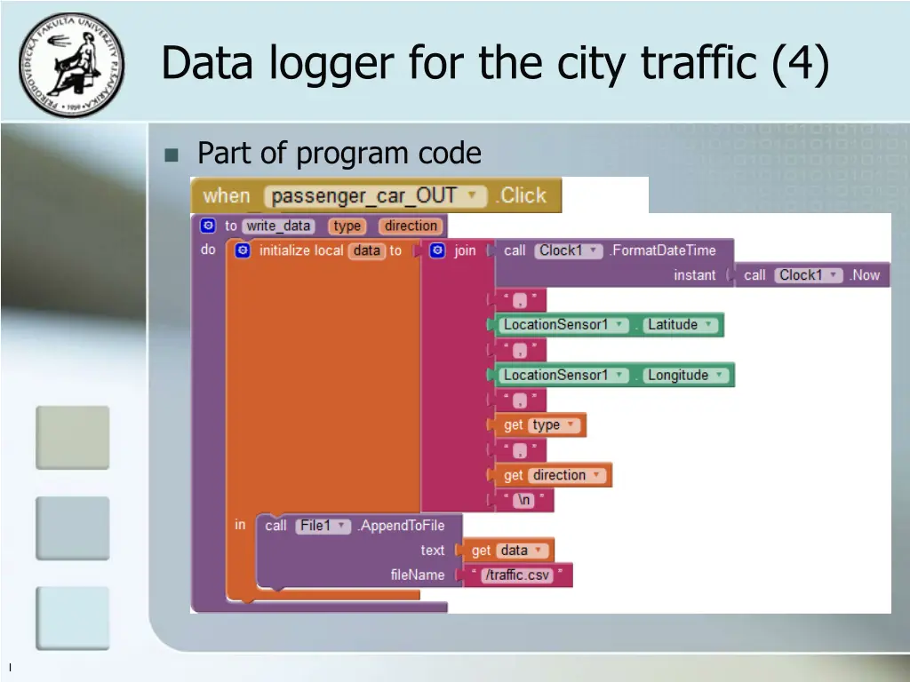 data logger for the city traffic 4