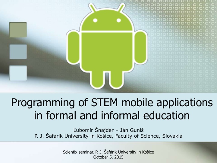 programming of stem mobile applications in formal