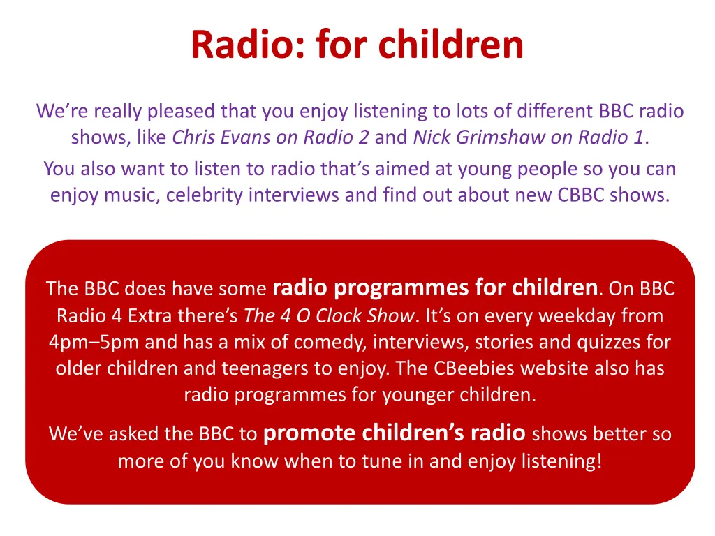 radio for children