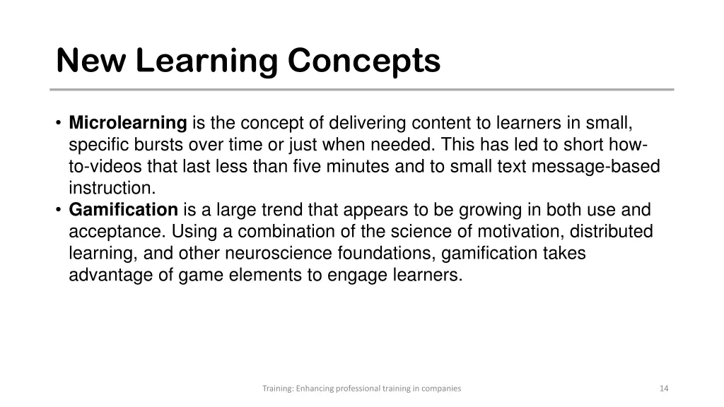 new learning concepts