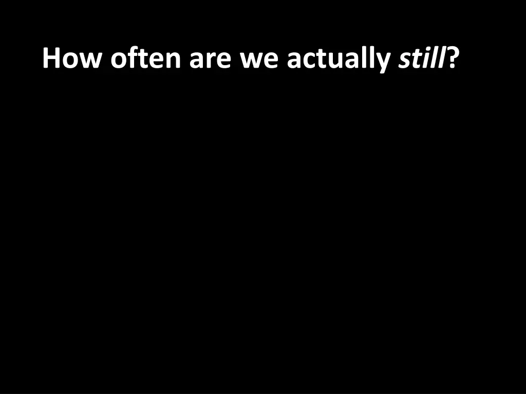 how often are we actually still