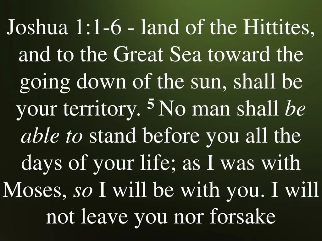 joshua 1 1 6 land of the hittites