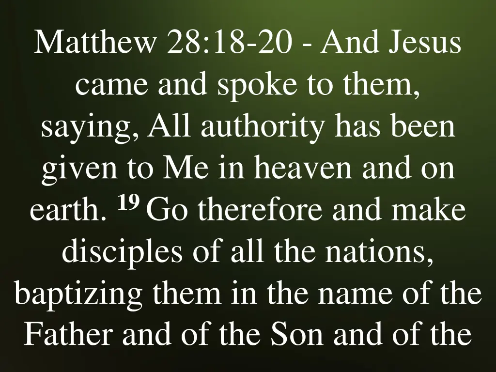 matthew 28 18 20 and jesus came and spoke to them