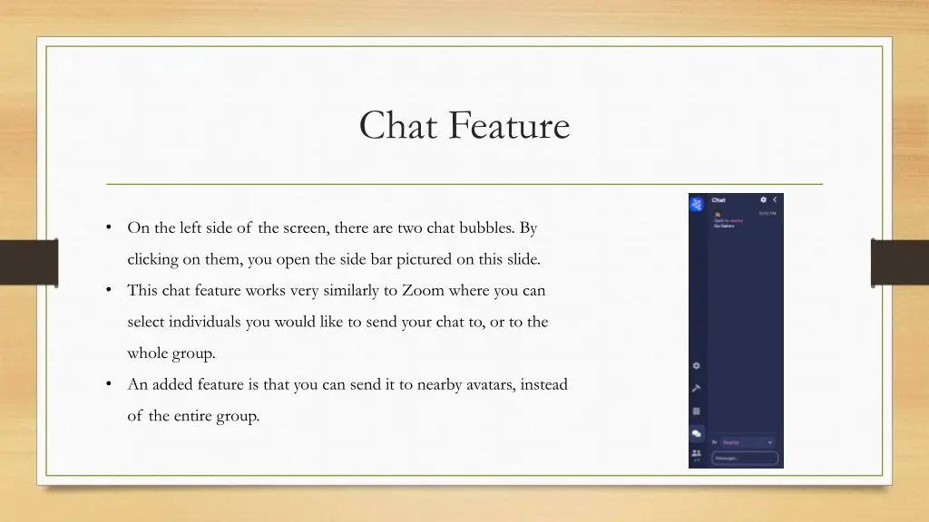 chat feature