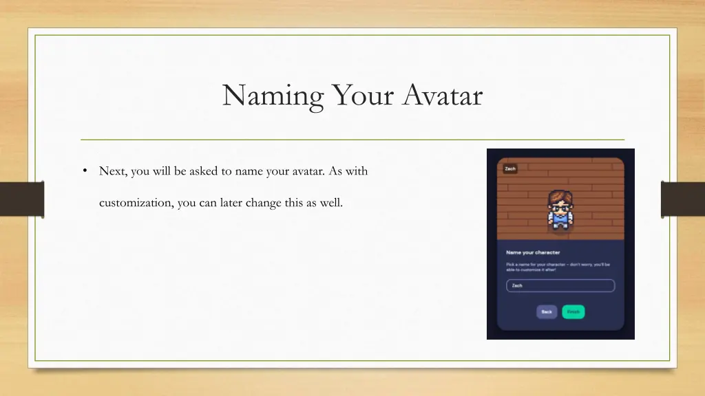 naming your avatar