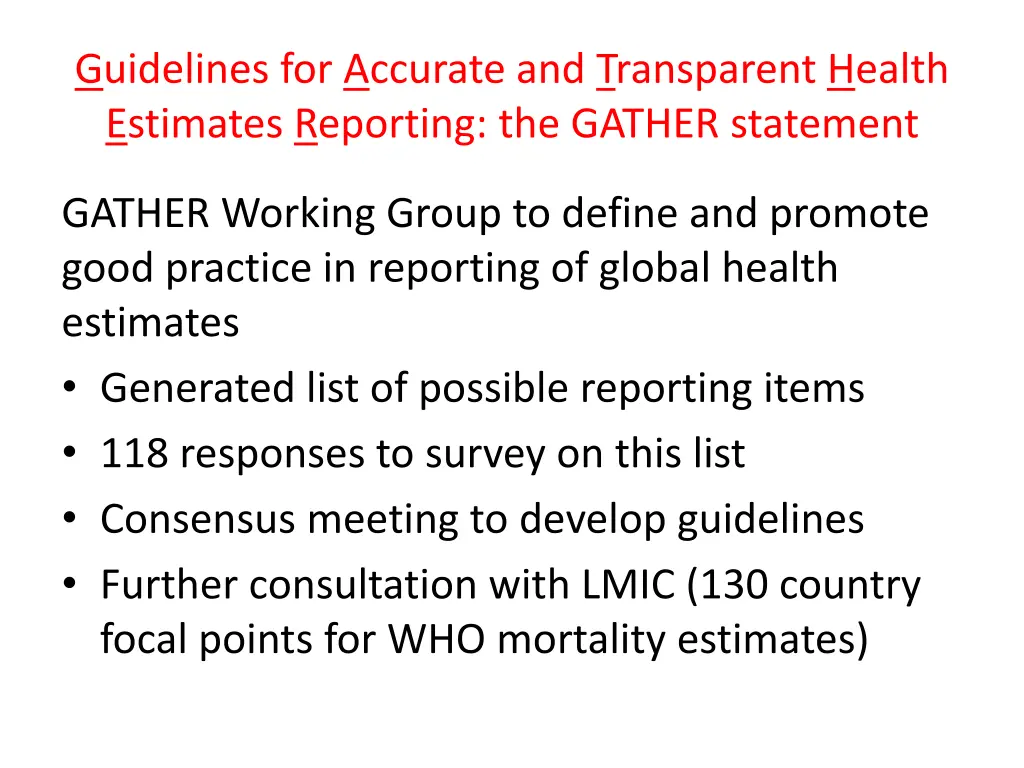 guidelines for accurate and transparent health 2