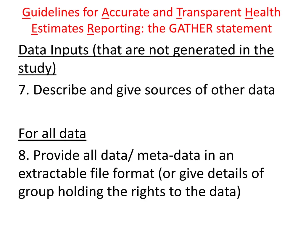 guidelines for accurate and transparent health 5