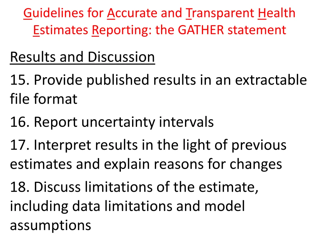 guidelines for accurate and transparent health 7