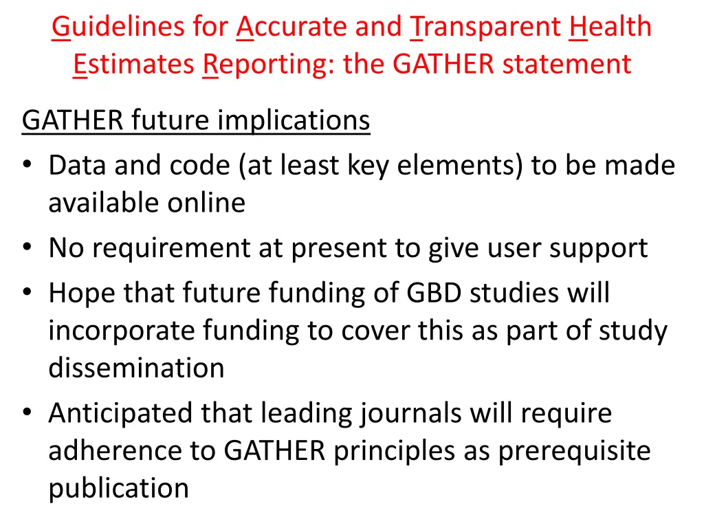 guidelines for accurate and transparent health 9