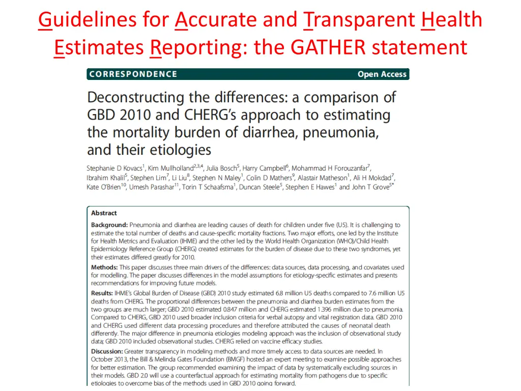 guidelines for accurate and transparent health