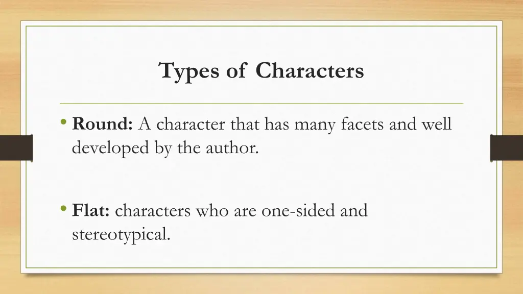 types of characters