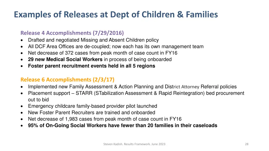 examples of releases at dept of children families 1