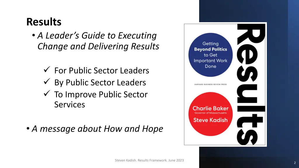 results a leader s guide to executing change