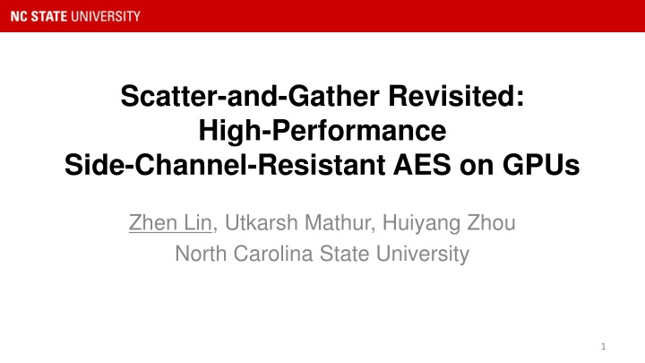 scatter and gather revisited high performance