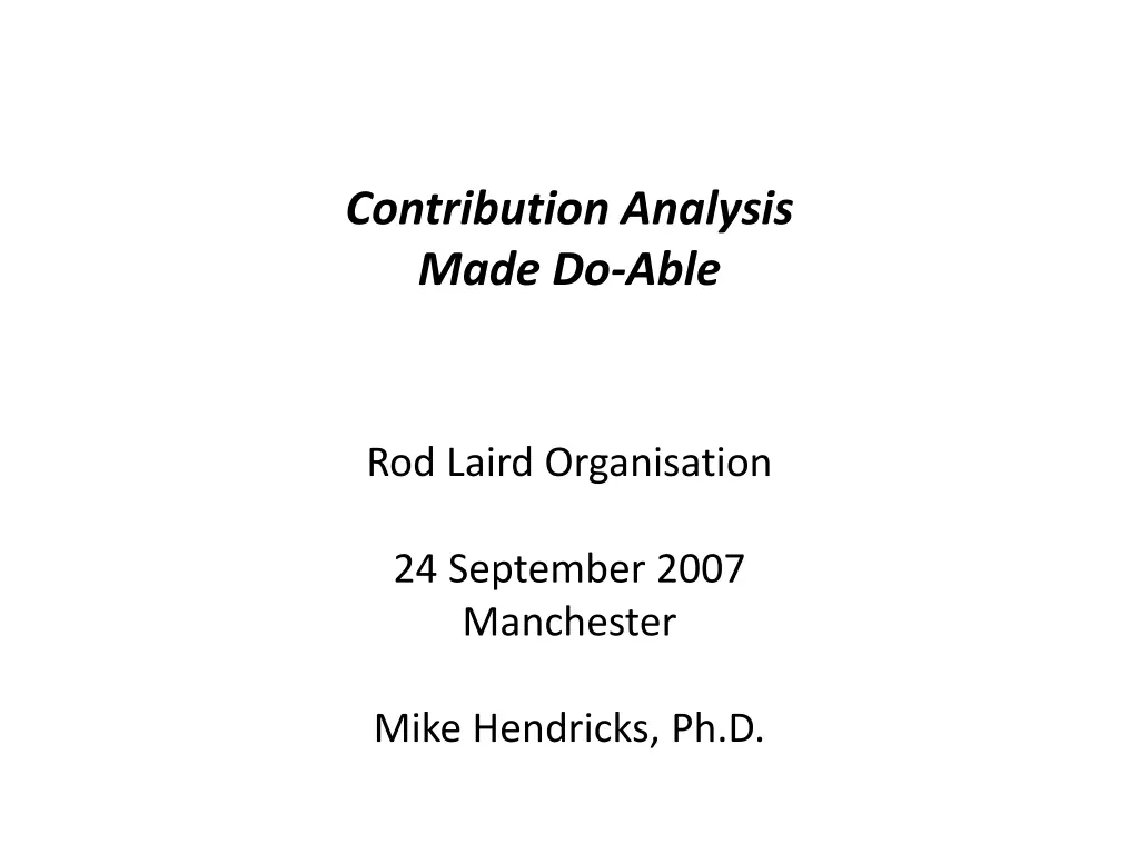 contribution analysis made do able 1