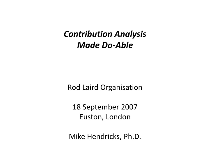 contribution analysis made do able