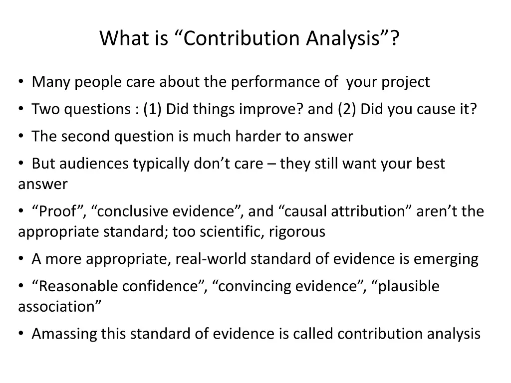 what is contribution analysis