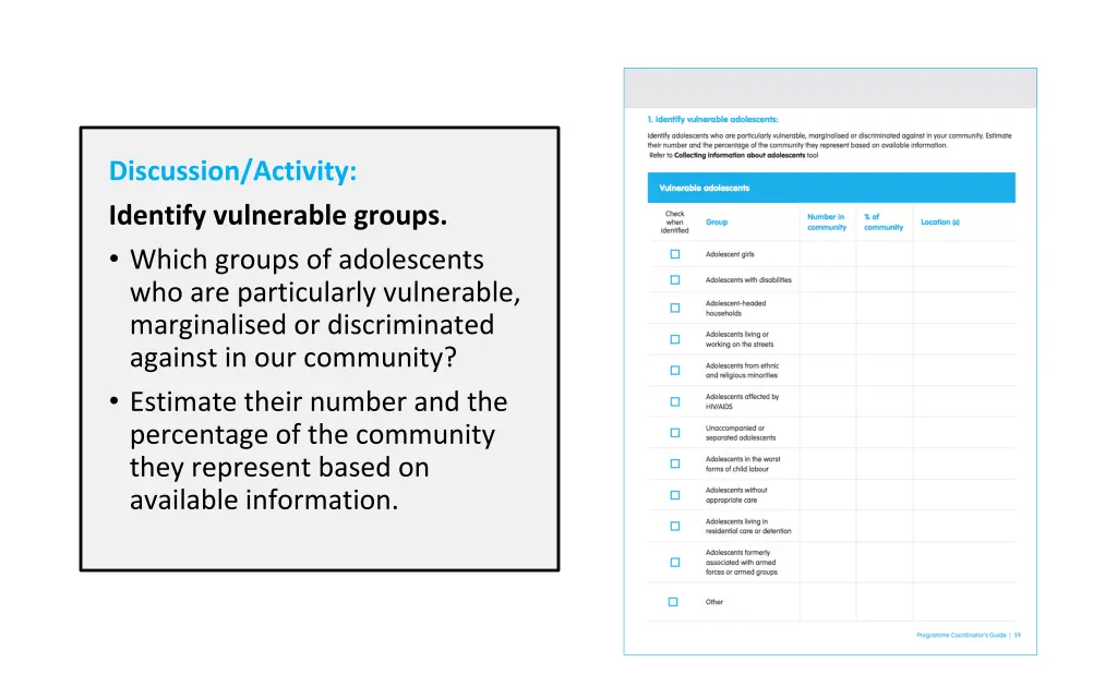 discussion activity identify vulnerable groups