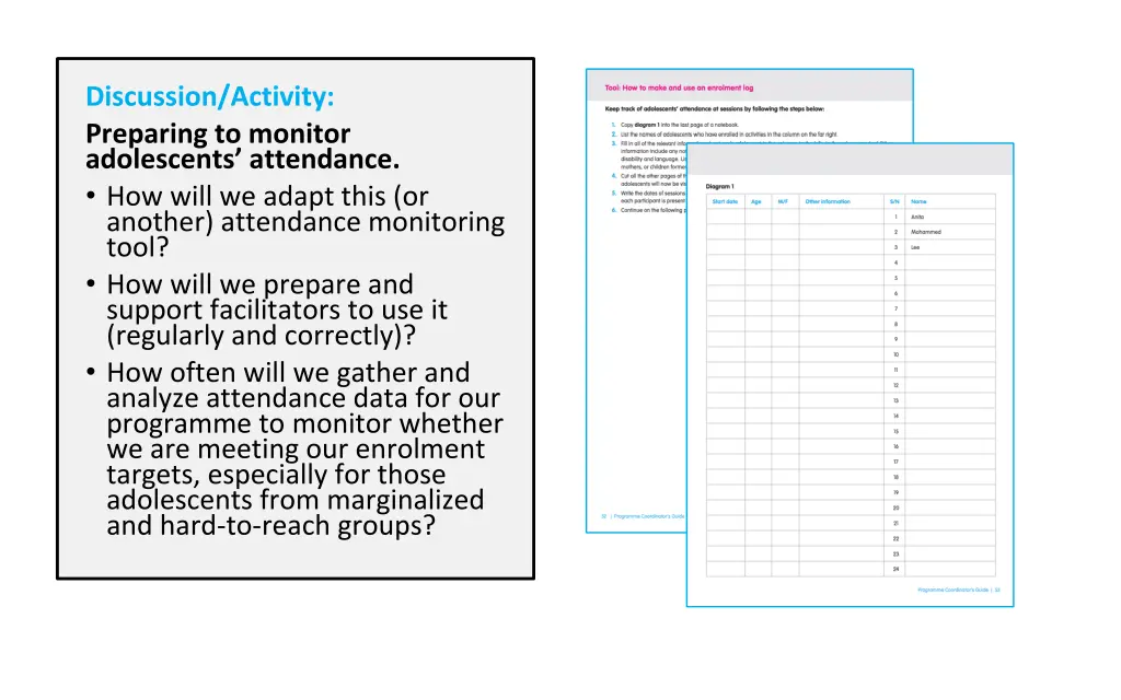 discussion activity preparing to monitor