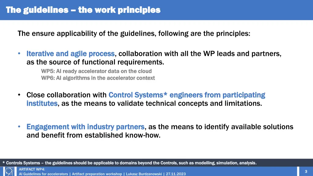 the guidelines the guidelines the work principles