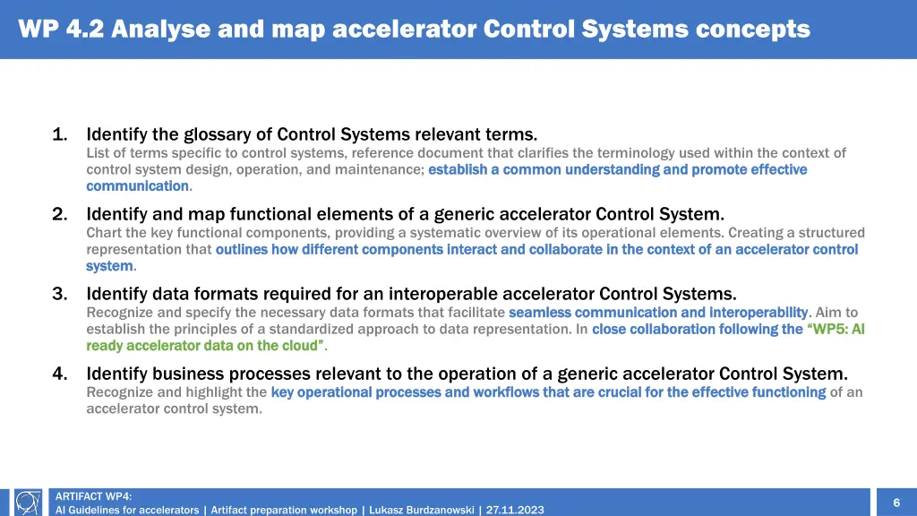 wp 4 2 analyse and map accelerator control