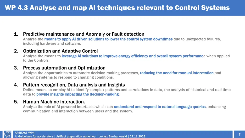 wp 4 3 analyse and map ai techniques relevant