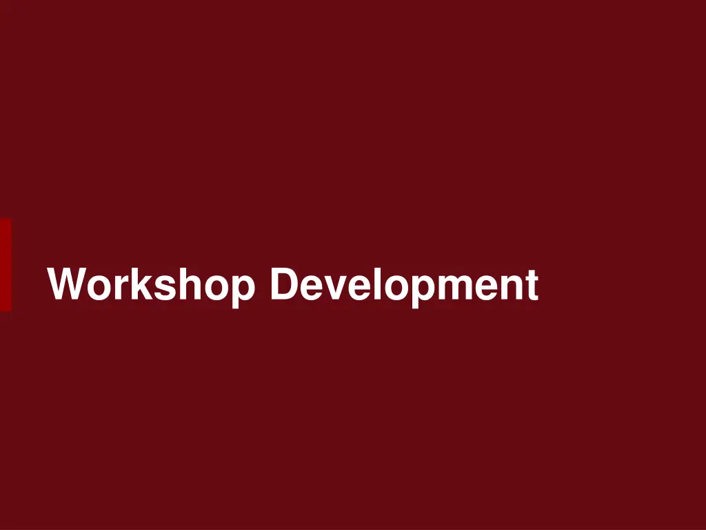 workshop development