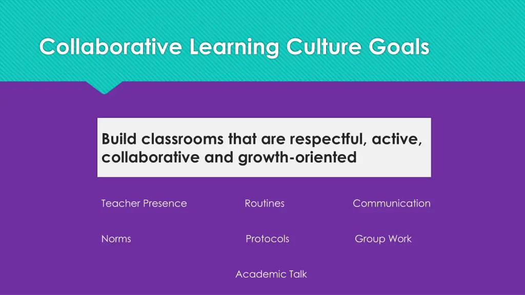 collaborative learning culture goals