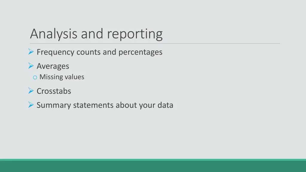 analysis and reporting