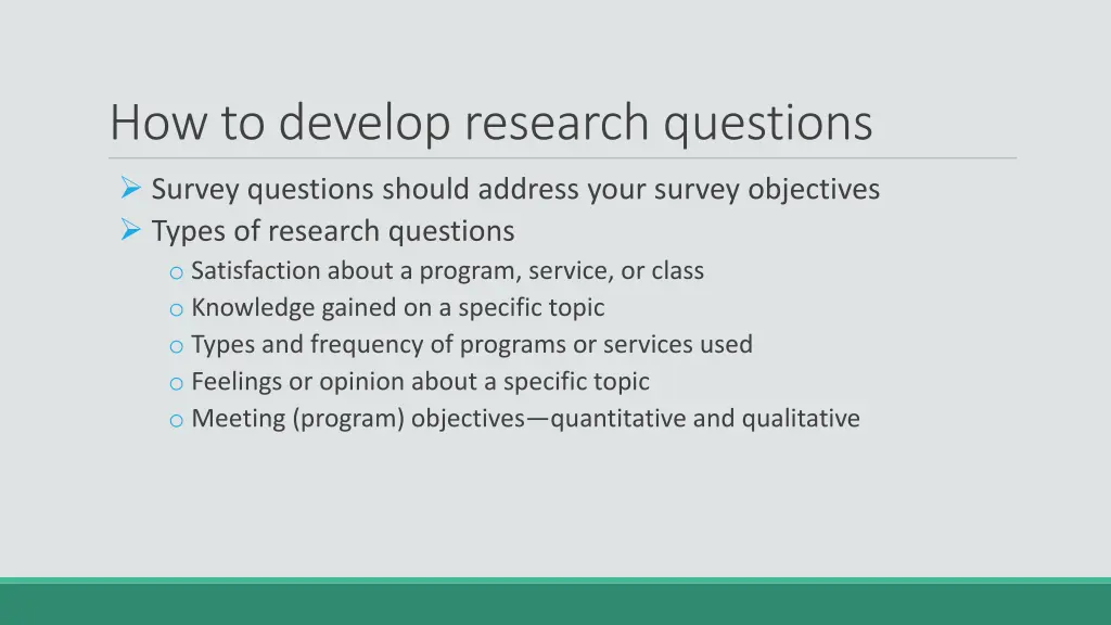 how to develop research questions