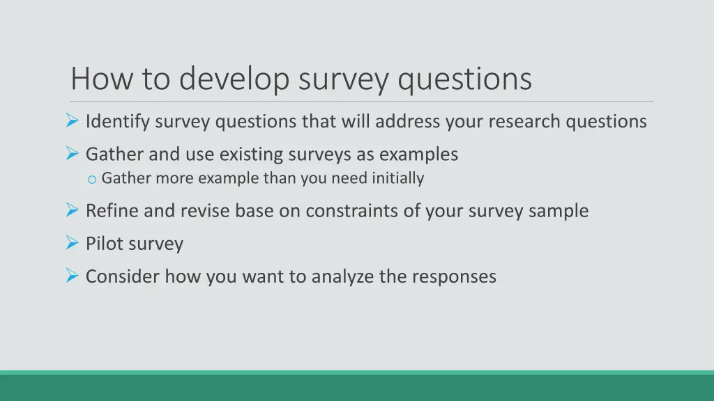 how to develop survey questions