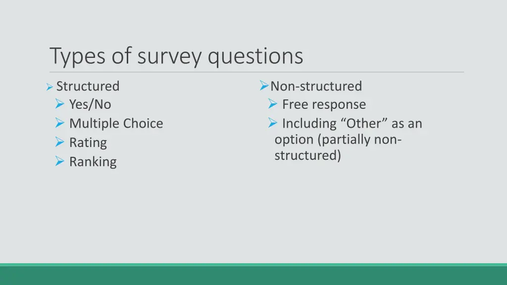 types of survey questions