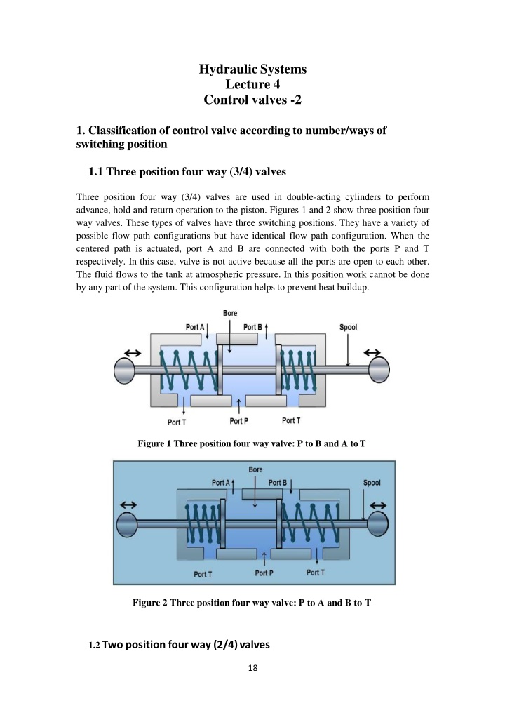 hydraulicsystems lecture 4 control valves 2