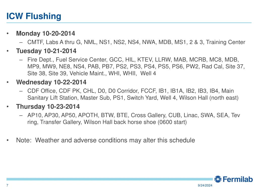 icw flushing