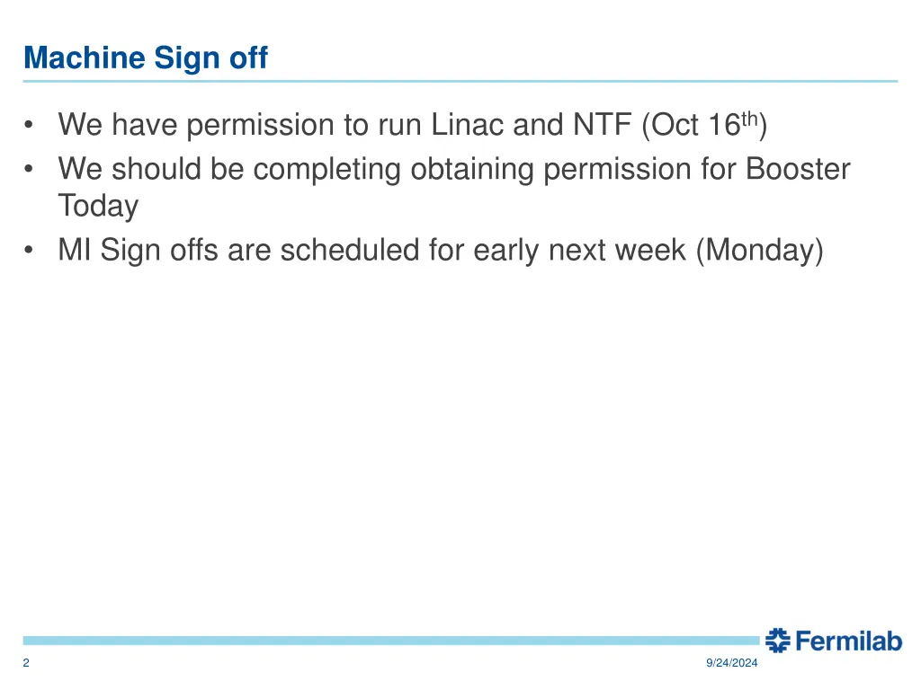 machine sign off