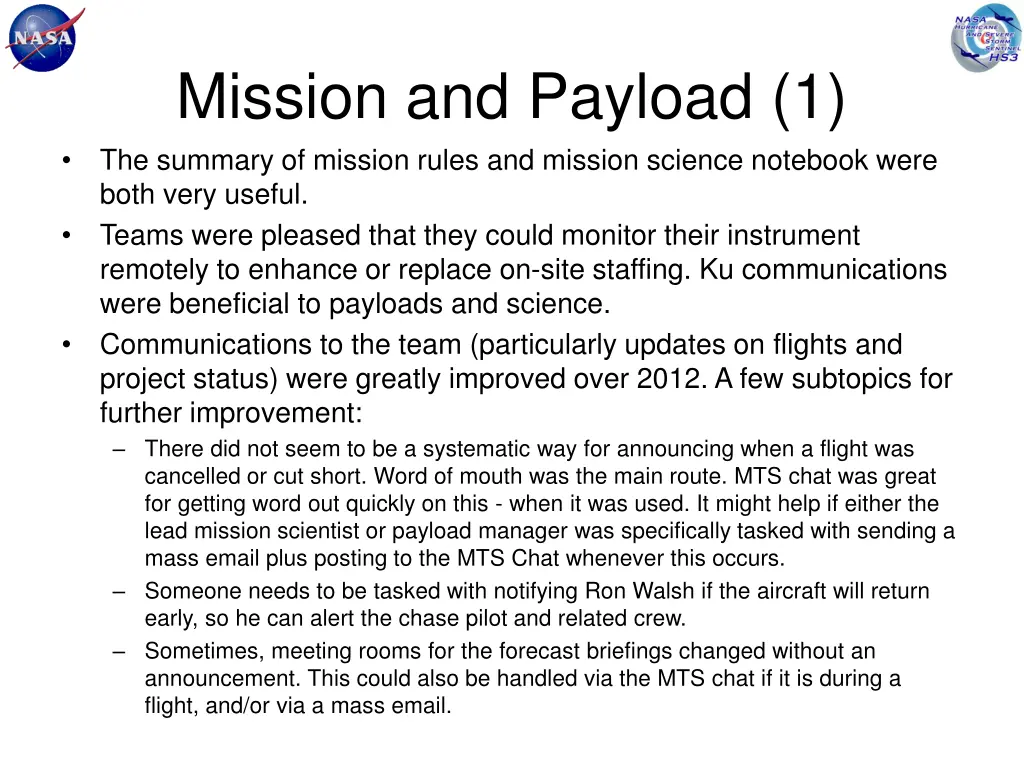 mission and payload 1 the summary of mission