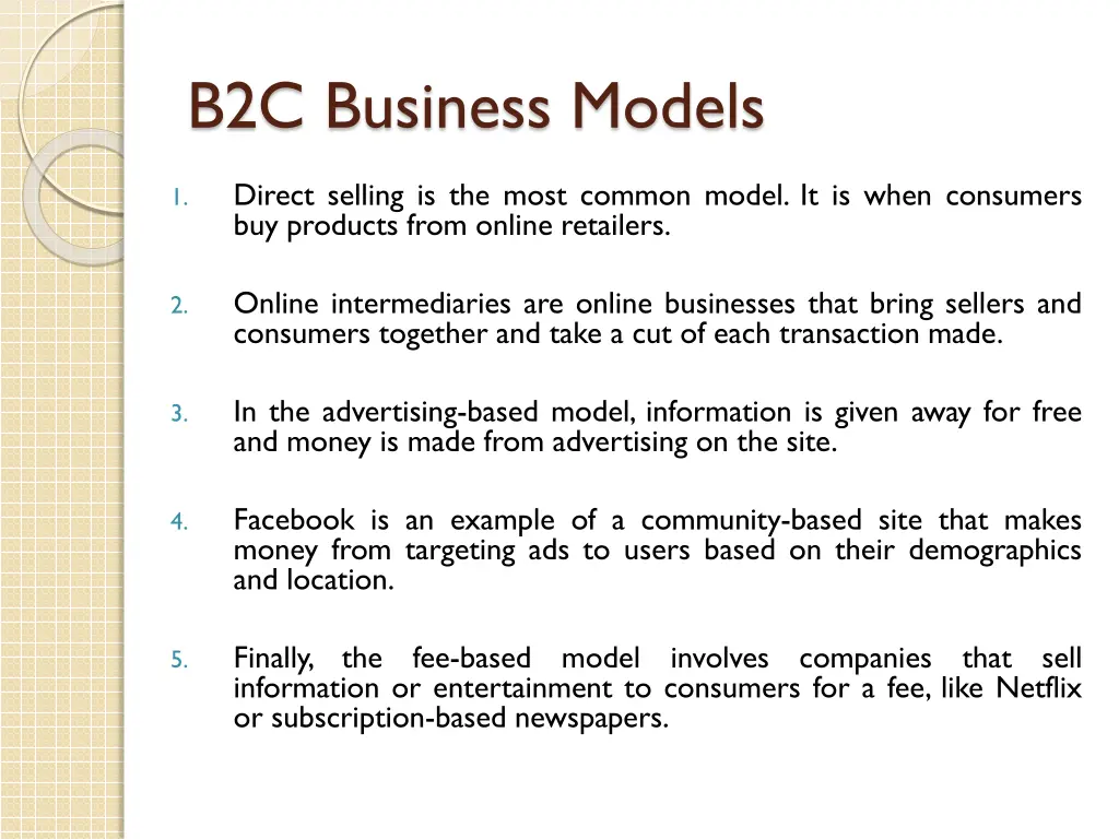 b2c business models