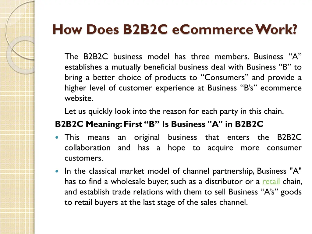 how does b2b2c ecommerce work