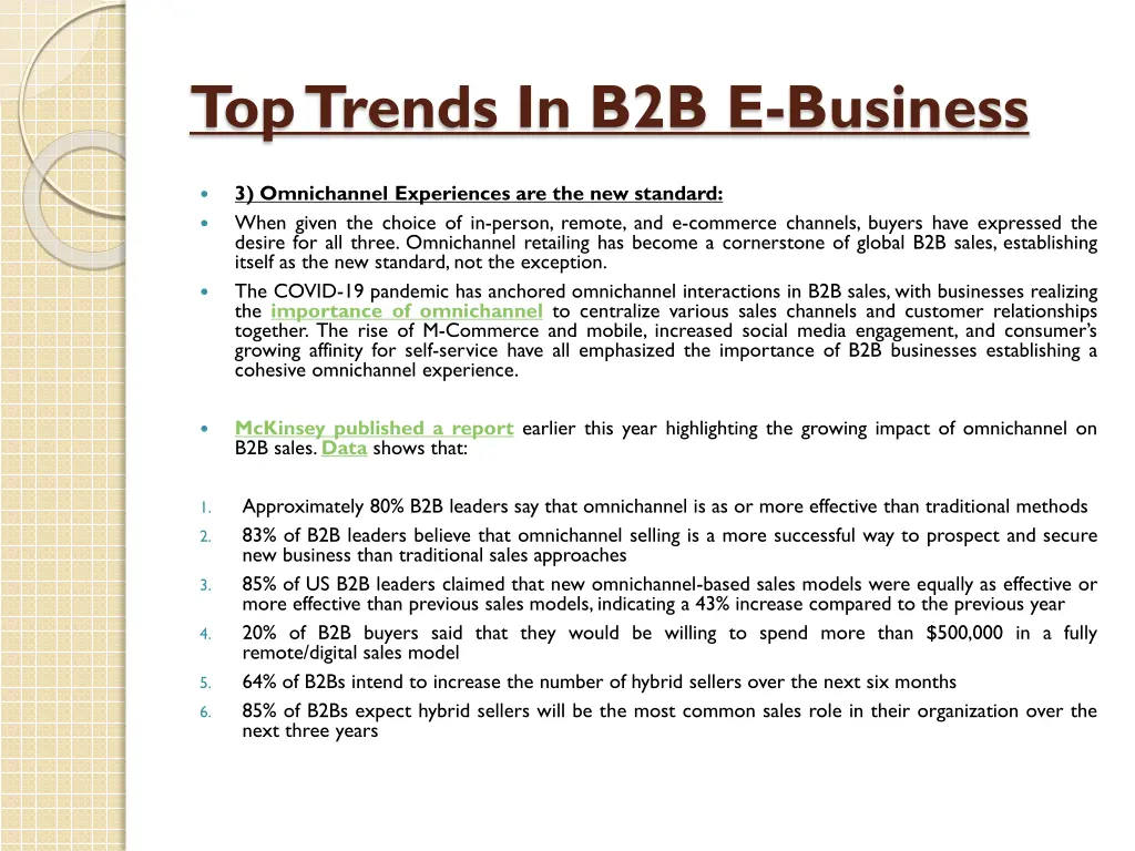 top trends in b2b e business 2