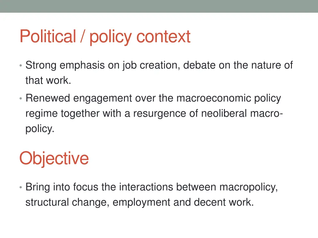 political policy context