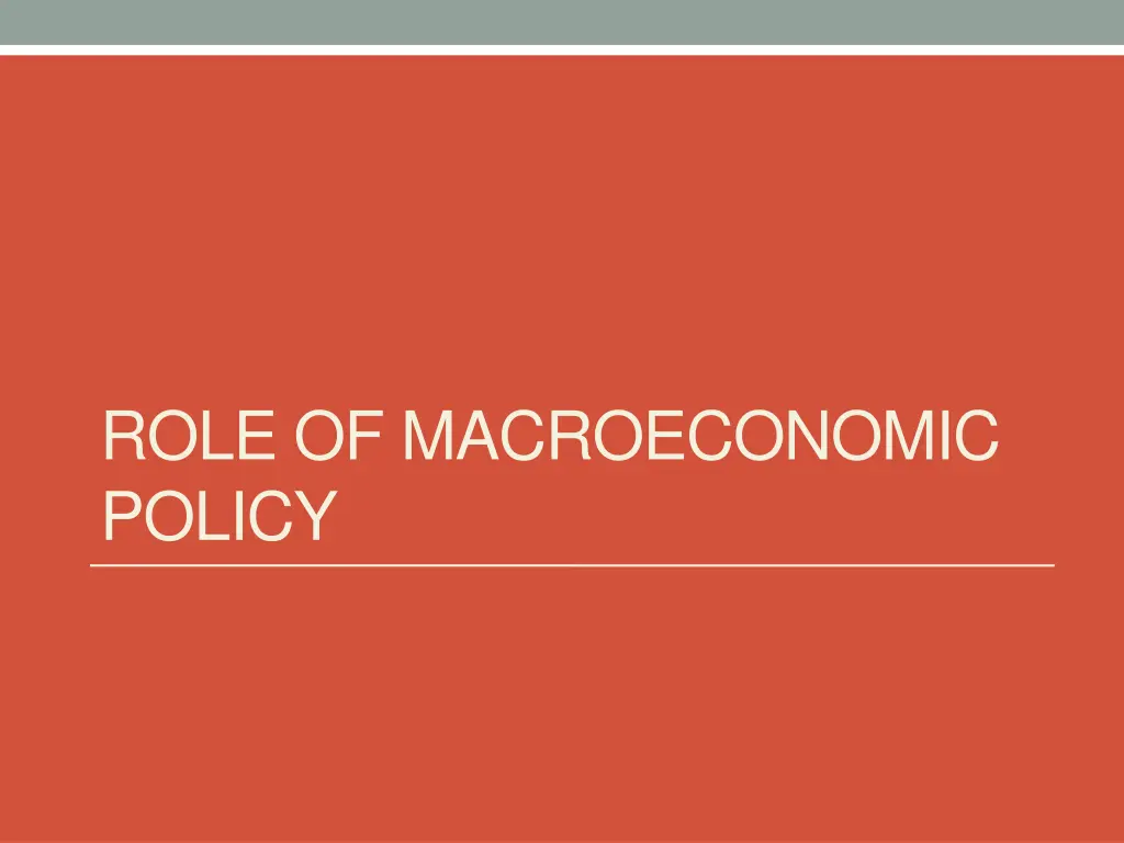 role of macroeconomic policy