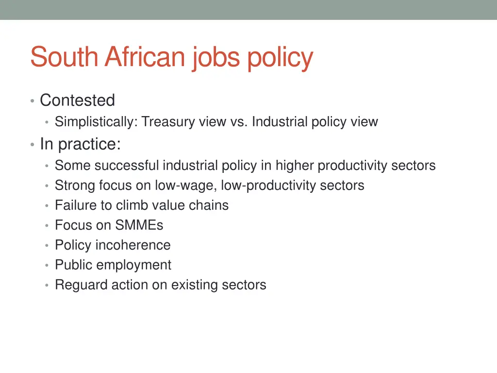 south african jobs policy