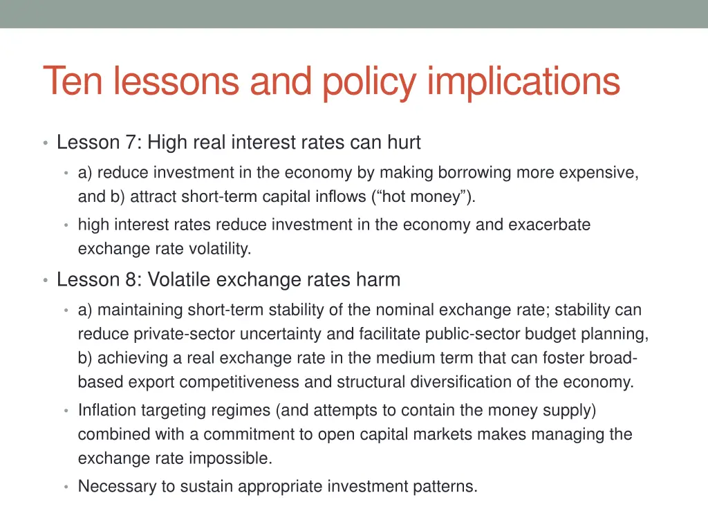 ten lessons and policy implications 4