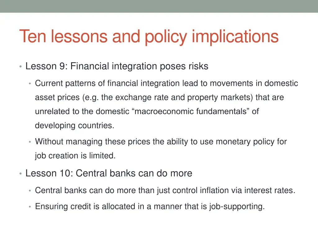 ten lessons and policy implications 5